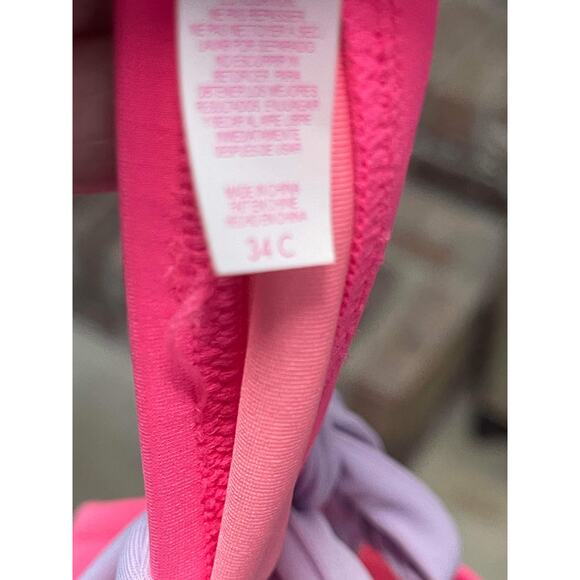 Victoria's Secret Bikini Halter Top Bright Pink Purple accents size 34C - Picture 7 of 7